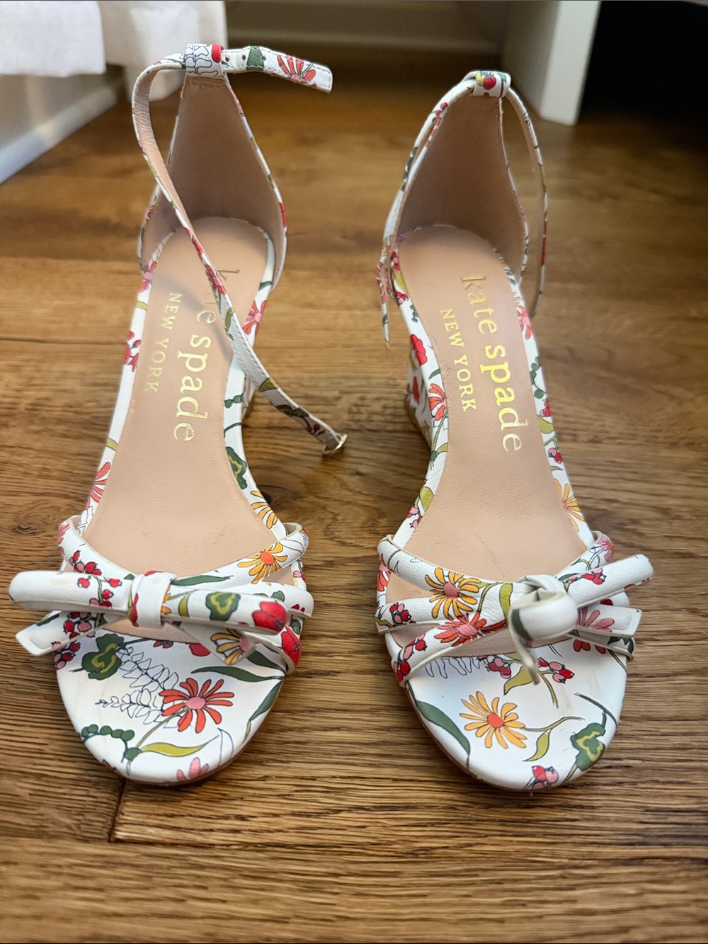 kate spade flamenco Floral Ankle-Strap Heels 6.5